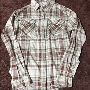 Rue21 Green and Brown Plaid Casual Shirt